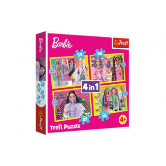 Puzzle 4v1 Šťastný svět Barbie 28,5x20,5cm v krabici 28x28x6cm