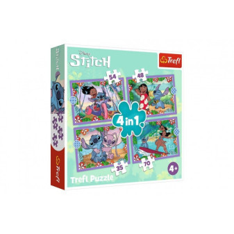 Puzzle 4 w 1 Szalony dzień Lilo&Stitch w pudełku 28x28x6cm