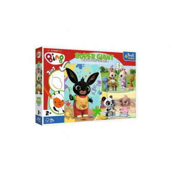 Puzzle 3v1 GIANT oboustranné 15 dílků Bingův šťastný den 60x40cm v krabici 40x27x6cm 24m+