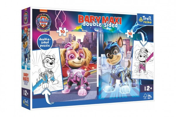 Puzzle MAXI oboustranné 2x10 dílků Hrdinští psi Tlapková patrola/Paw patrol v krab. 40x27x6cm 24