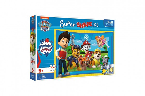 Puzzle 104 XL Super Shape Priatelia šteniat Tlapková patrola / Paw patrol 60x40cm v krabici 40x27x6cm