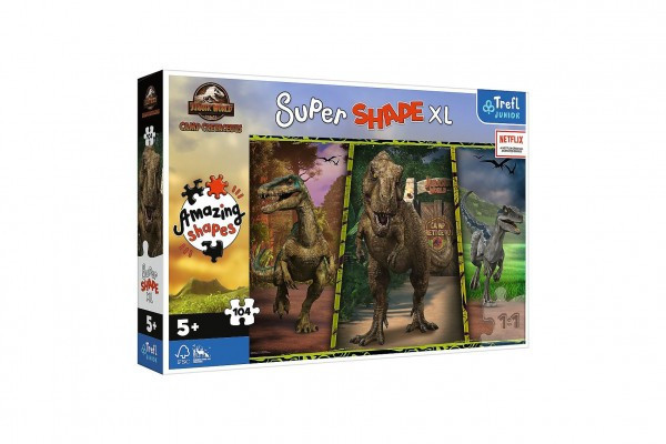 Puzzle 104 XL Super Shape Farební dinosaury/Jurassic World 60x40cm v krabici 40x27x6cm