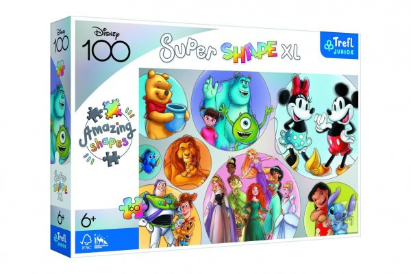 Puzzle Farebný svet Disney 160 XL Super Shape 60x40cm v krabici 40x27x6cm