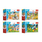 Minipuzzle 54 dielikov Mickey Mouse Disney/ Deň s priateľmi 4 druhy v krabičke 9x6, 5x4cm 40ks v boxe