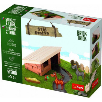 Stavějte z cihel Stáj stavebnice Brick Trick v krabici 28x21x7cm