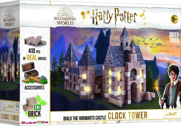 Stavajte z tehál Harry Potter - Hodinová veža stavebnice Brick Trick v krabici 40x27x9cm