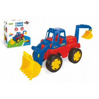 Auto Gigant nakladač a bagr plast 50cm v krabici 55x59x33cm Wader 12m+