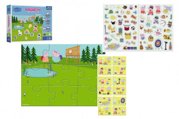 Magnetické puzzle Peppa a jej zábava / Peppa Pig 12 dielikov v krabici 28,5x22x5cm