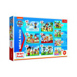 Puzzle Paw Patrol Tlapková Patrola 10v1 Spolehlivý tým v krabici 40x27x6cm