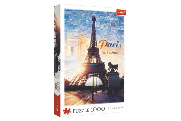 Puzzle Paryż o zmroku 1000 elementów 48x68,3cm w pudełku 27x40x6cm