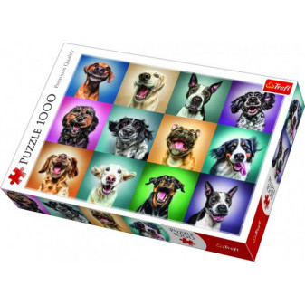 Puzzle Śmieszne portrety psa 1000 sztuk 68,3x48cm w pudełku 40x27x6cm
