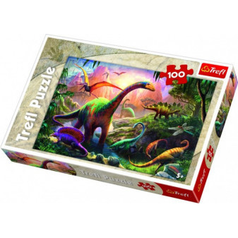 Puzzle Dinozaury 100 sztuk 41x27,5cm w pudełku 29x20x4cm