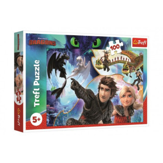 Puzzle Jak vycvičit draka 100 dílků 41x27,5cm v krabici 29x19x4cm