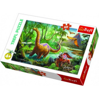 Puzzle Dinosauři 33x22cm 60 dílků v krabici 21x14x4cm