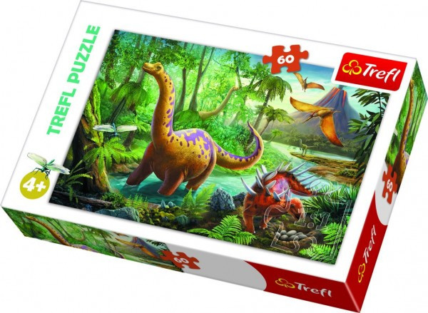 Puzzle Dinosauři 33x22cm 60 dílků v krabici 21x14x4cm