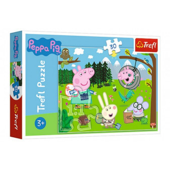 Puzzle Prasiatko Peppa / Peppa Pig Výlet do lesa 27x20cm 30 dielikov v krabičke 21x14x4cm