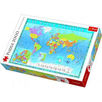 Puzzle Politická mapa světa 2000 dílků 96x68cm v krabici 40x27x6cm