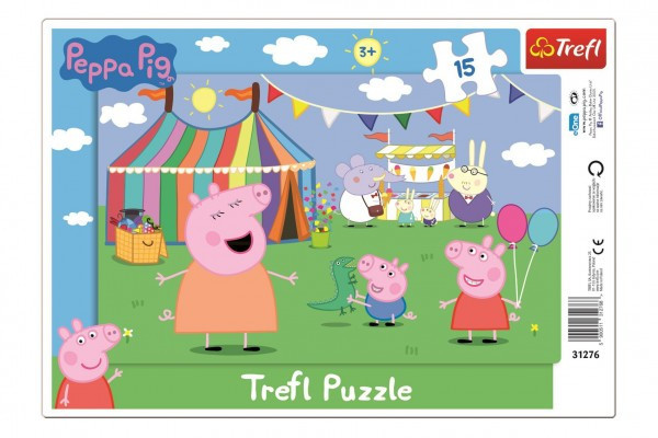 Puzzle doskové V zábavnom parku Prasiatko Peppa / Peppa Pig 15dílků 33x23cm