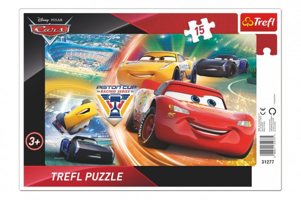 Puzzle deskové Cars/Boj o vítězství 33x23cm 15 dílků