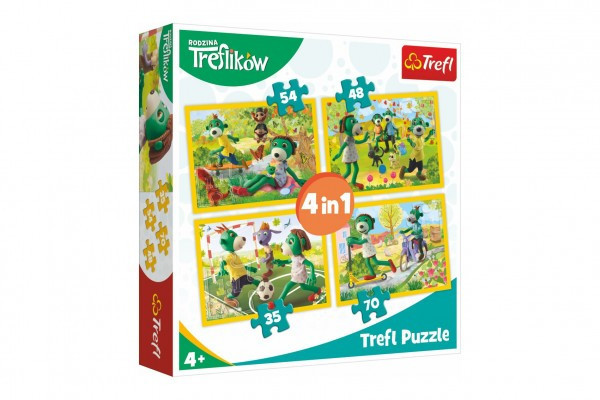 Puzzle 4v1 Rodina Treflíkov 20,5x28,5cm v krabici 28x28x6cm
