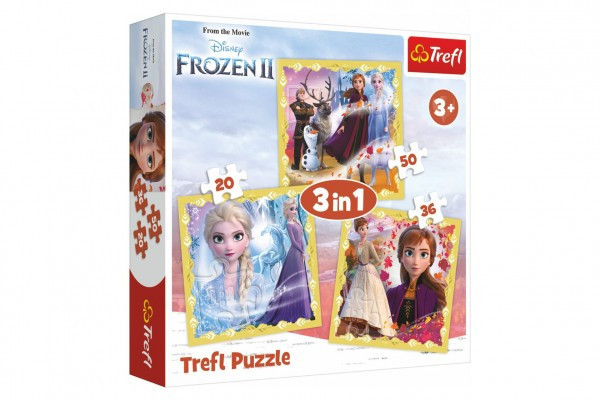 Puzzle 3v1 Ľadové kráľovstvo II/Frozen II 20x19, 5cm v krabici 28x28x6cm