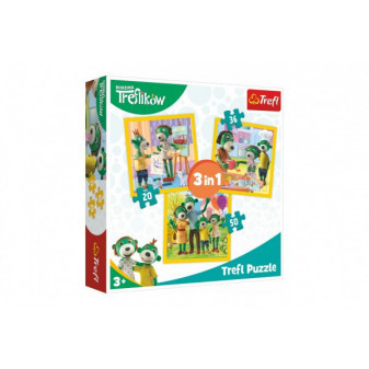 Puzzle 3v1 Rodina Treflíků 20x19,5cm v krabici 28x28x6cm