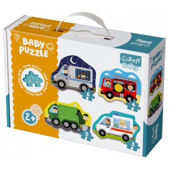 Puzzle baby dopravní prostředky 4ks v krabici 27x19x6cm 2+