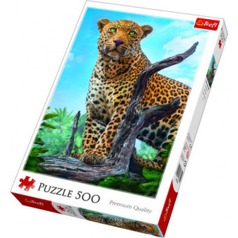 Puzzle Divoký Leopard 500 dílků 34x48cm v krabici 40x27x4,5cm