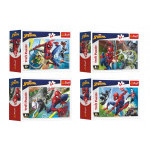 Minipuzzle 54 dílků Spidermanův čas 4 druhy v krabičce 9x6,5x4cm 40ks v boxu
