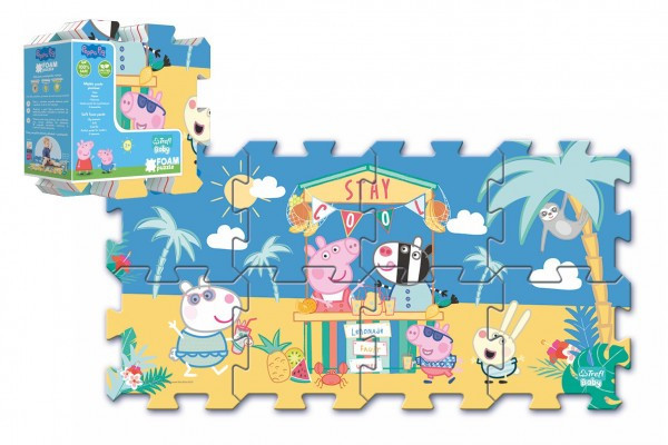 Penové puzzle Prasiatko Peppa / Peppa Pig 32x32cm 8ks v sáčku