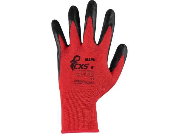Rękawiczki CXS MERU, częściowo powlekane lateksem, rozmiar 10