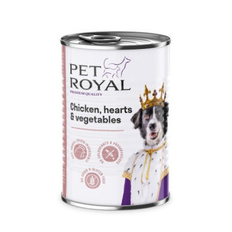 Konzerva Pet Royal kuře, srdce a zelenina 400g