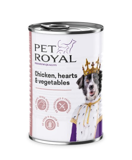 VÝPRODEJ Konzerva Pet Royal kuře, srdce a zelenina 400g