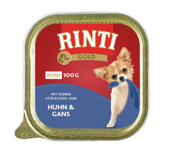 Paštéta RINTI GOLD Mini kura + hus 100g