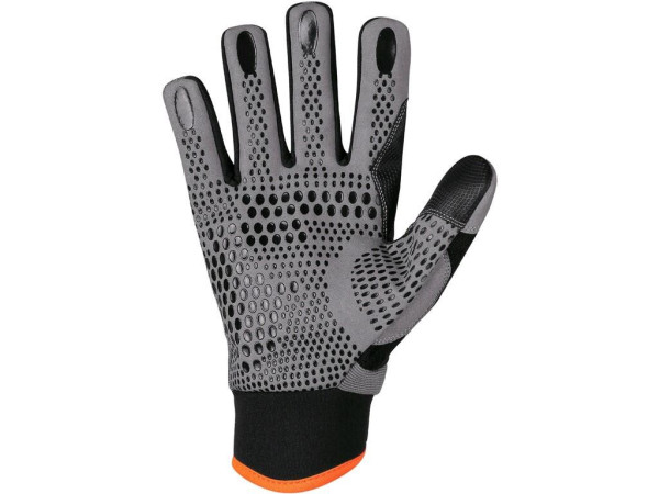 Rękawiczki CXS CARAZ, kombinowane, szaro-czarne, rozmiar 9