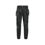 Spodnie CXS LEONIS, męskie, czarne z niebiesko-czerwonymi dodatkami, rozmiar 50