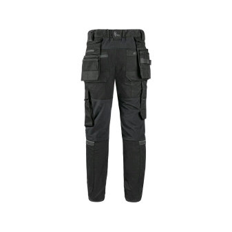 Spodnie CXS LEONIS, męskie, czarne z szarymi dodatkami
