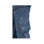 Męskie spodnie CXS LEONIS w kolorze niebieskim z czarnymi dodatkami, rozmiar 48