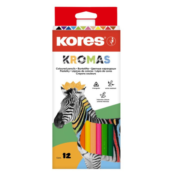 Kores KROMAS, trojhranné pastelky 3 mm / 12 barev 93391
