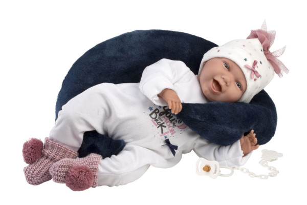 Llorens 74050 NEW BORN- realistická panenka miminko se zvuky a měkkým látkovým tělem-42 cm