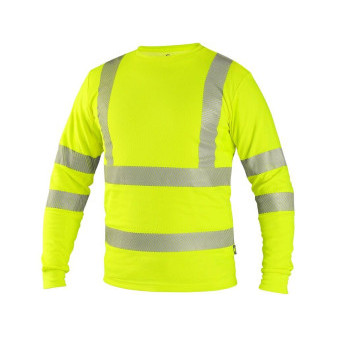 T-shirt CXS OLDHAM, długi rękaw, ostrzegawczy, męski, żółty