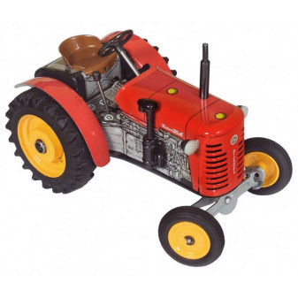 Traktor Zetor 25A červený na kľúčik kov 15cm 1:25 v krabičke Kovap