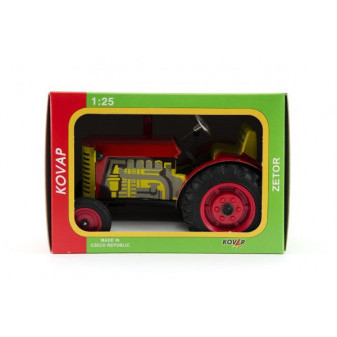 Ciągnik Zetor czerwony klucz metalowy 14cm 1:25 w pudełku Kovap