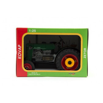 Ciągnik Zetor 25A zielony klucz metalowy 15cm 1:25 w pudełku Kovap