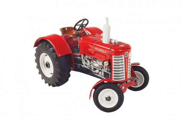 Traktor Zetor 50 Super červený na kľúčik kov 15cm 1:25 v krabičke Kovap