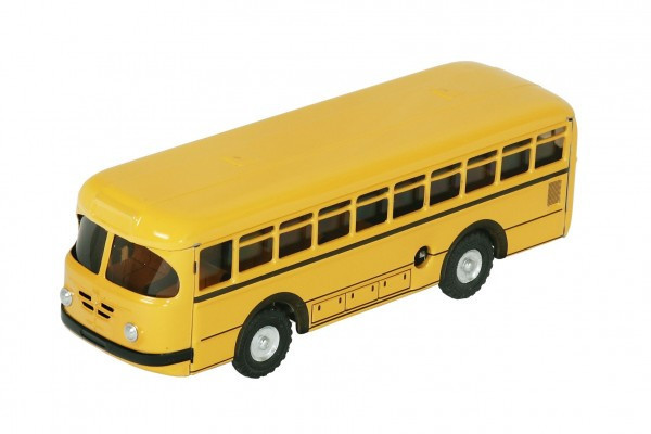 Autobus retro na kľúčik kov 19cm žltý v krabičke Kovap