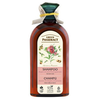 Green Pharmacy šampon na suché a poškozené vlasy - Arganový olej a granátové jablko, 350ml