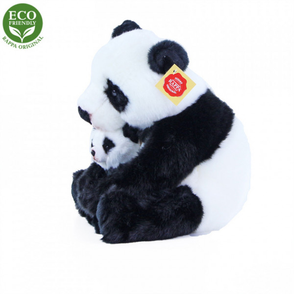 Plyšová panda s mládětem 27 cm ECO-FRIENDLY