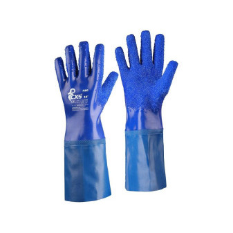 Rukavice CXS FISO, máčené v PVC, zdrsněný povrch, vel. 10