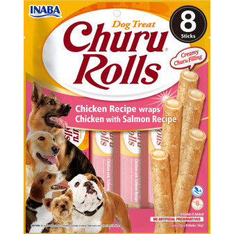 Churu dog Rolls - kuře, losos 96g